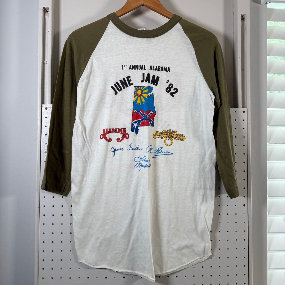 Vintage 1982 Alabama June Jam Tee Jays T-Shirt Raglan Sleeve USA Made - Large